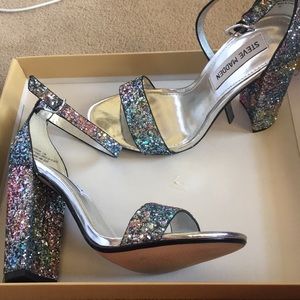 STEVE MADDEN sparkly glitter heels